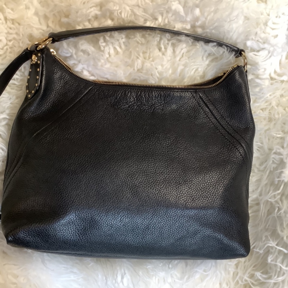 EUC Micheal Kors Black Pebble leather shoulder hand crossbody bag hobo - Picture 3 of 11
